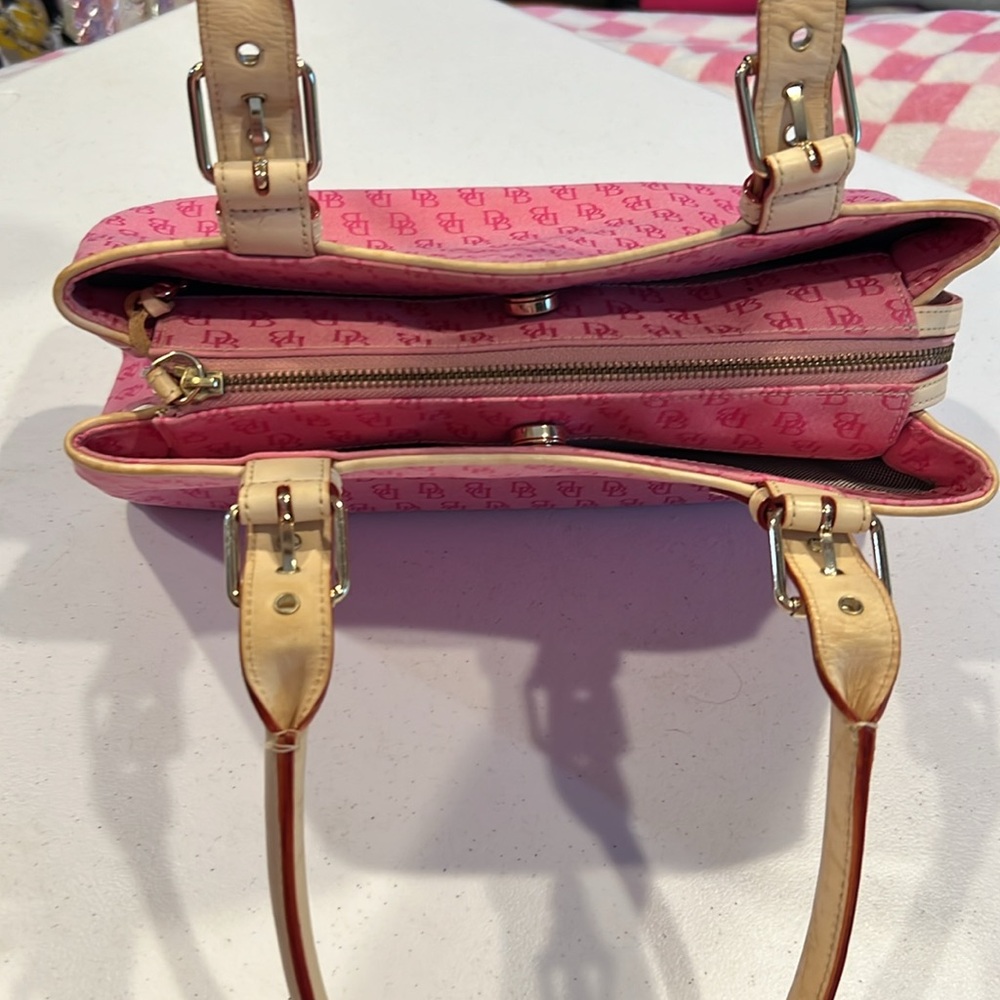 #15. Vintage Dooney & Bourke Pink and Tan bag - Picture 11 of 15
